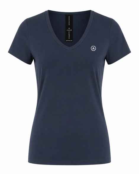 T shirt V Neck Easy Wear Organic Katoen | Blue